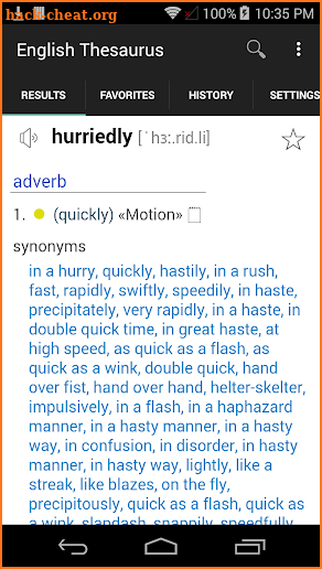 English Thesaurus screenshot