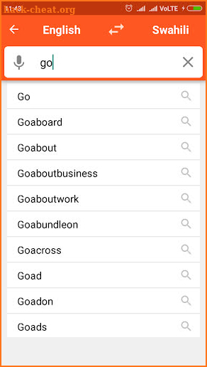 English To Swahili Dictionary screenshot