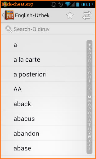 English-Uzbek Dictionary screenshot