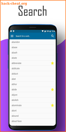 English verbs conjugation screenshot