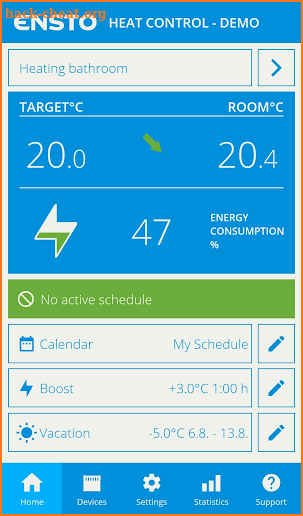 Ensto Heat Control App screenshot