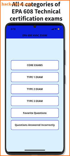 EPA 608 Practice Test screenshot