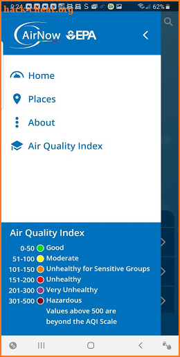 EPA's AIRNow screenshot