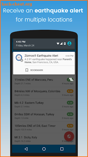 eQuake - Earthquake Alerts screenshot