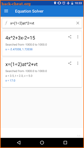 Equation Solver screenshot