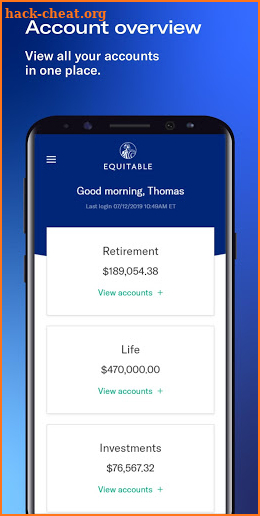 Equitable Mobile App screenshot