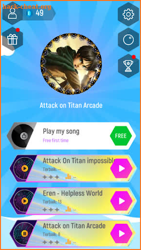 Eren Titan AOT Shingeki Magic Tiles Hop Edm Rush screenshot