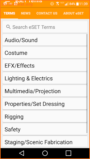 eSET Glossary of Terms screenshot