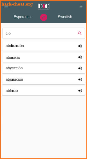 Esperanto - Swedish Dictionary (Dic1) screenshot