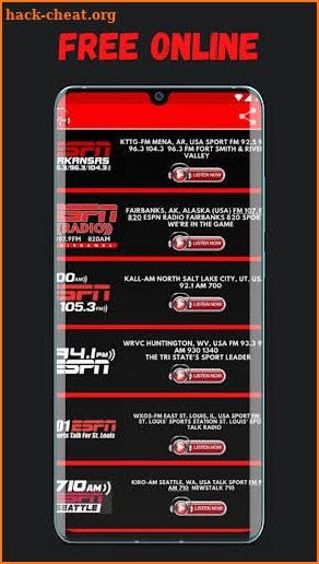 Espn radio live–unofficial app screenshot