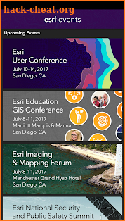 Esri Events screenshot