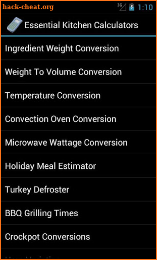 Essential Kitchen Calculators screenshot