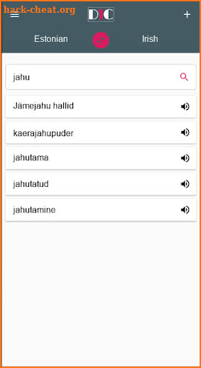 Estonian - Irish Dictionary (Dic1) screenshot