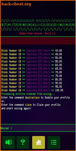 ETH Terminal Cloud Miner screenshot
