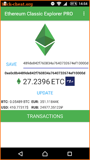 Ethereum Classic (ETC) Block explorer PRO screenshot