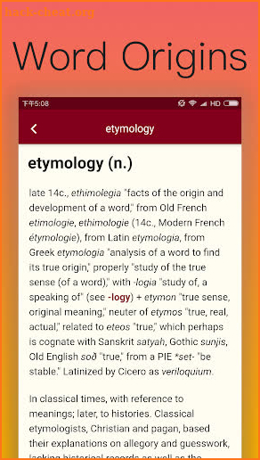 Etymonline - English Etymology Dictionary screenshot