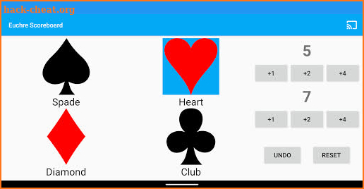 Euchre Scoreboard screenshot