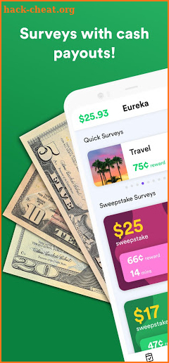 Eureka: Make money via paid surveys and giveaways screenshot