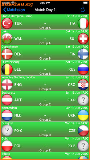 Euro Football 2020: news, teams, fixtures, results screenshot