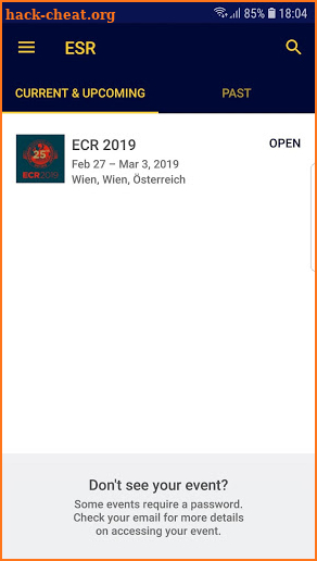 European Society of Radiology screenshot