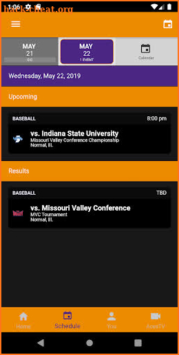 Evansville Athletics screenshot