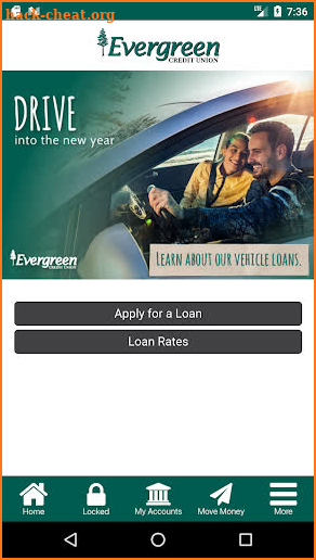 Evergreen Credit Union screenshot