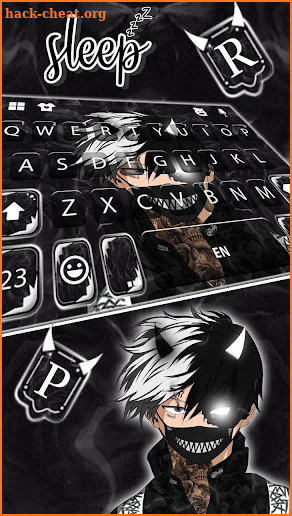 Evil Mask Man Keyboard Background screenshot