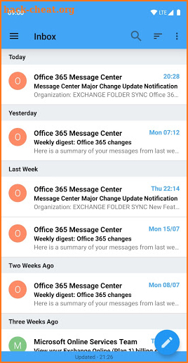 Exchange Folder Sync screenshot