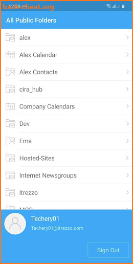 Exchange Server Public Folders screenshot