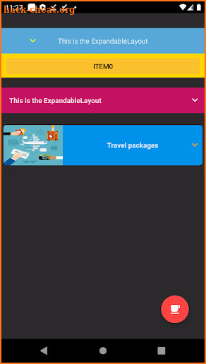 Expandable Layout Demo screenshot