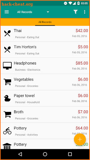 Expense Log screenshot