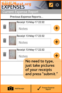 Expense Reports, Receipts with ABUKAI Expenses screenshot