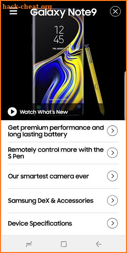 Experience app for Galaxy Note9 screenshot