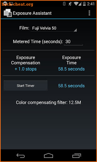 Exposure Assistant screenshot