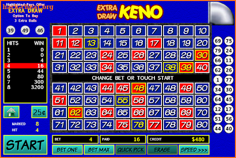 Extra Draw Keno screenshot