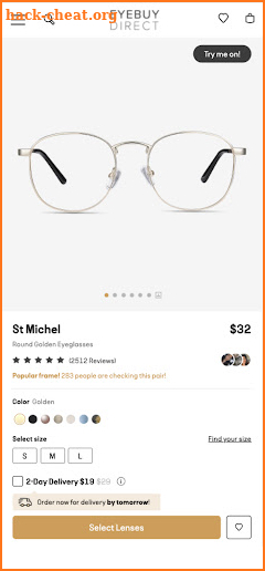 EyeBuyDirect screenshot