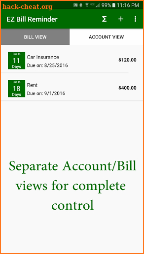 EZ Bill Reminder screenshot