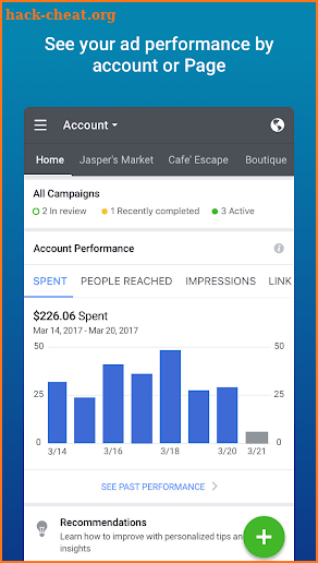 Facebook Ads Manager screenshot