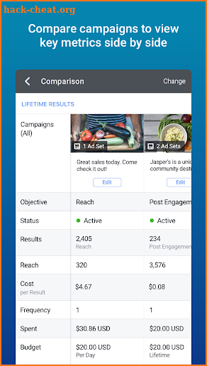 Facebook Ads Manager screenshot