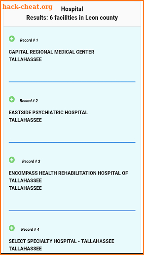 Facility Locator screenshot