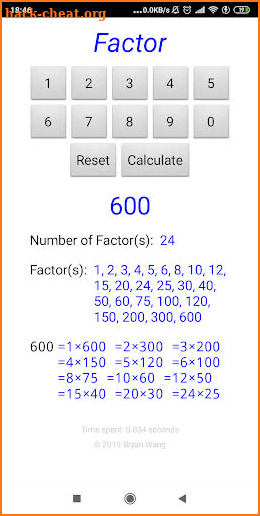 Factor screenshot