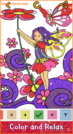 Fairy Glitter Color by Number: Girls Coloring Book screenshot