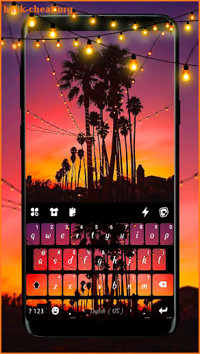 Fairy Lights Sunset Keyboard Background screenshot