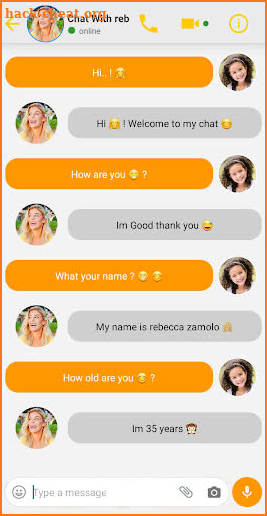 fake call and chat with Rebecca - prank screenshot