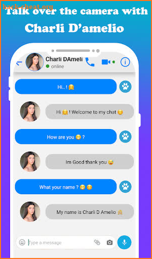 fake call Charli D'amelio  live chat video _prank screenshot