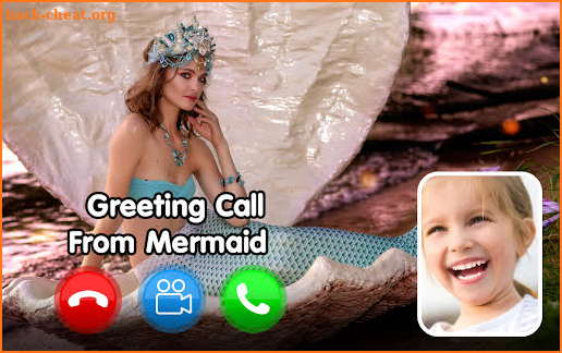 Fake call from mermaid game with fake text message screenshot