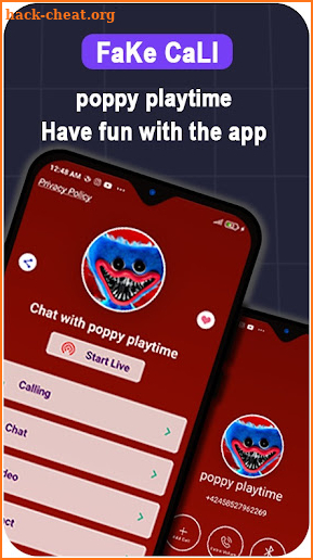 fake call live video with Poppy Playtime horror screenshot