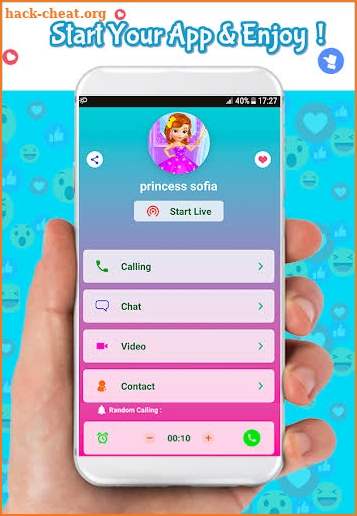 fake call simulator from princess sofia : chat screenshot