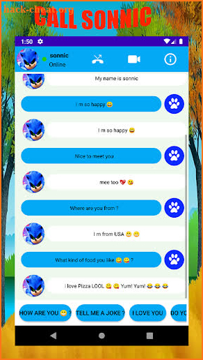 Fake Call Sonnic 📱 Chat And video call📱 screenshot