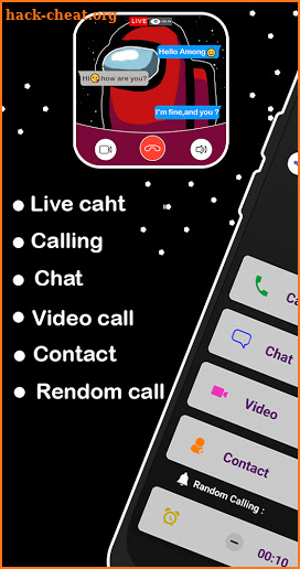 Fake chat Call with  Among-Simulator screenshot